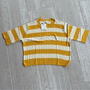 Striped Mustard and Cream Sweater